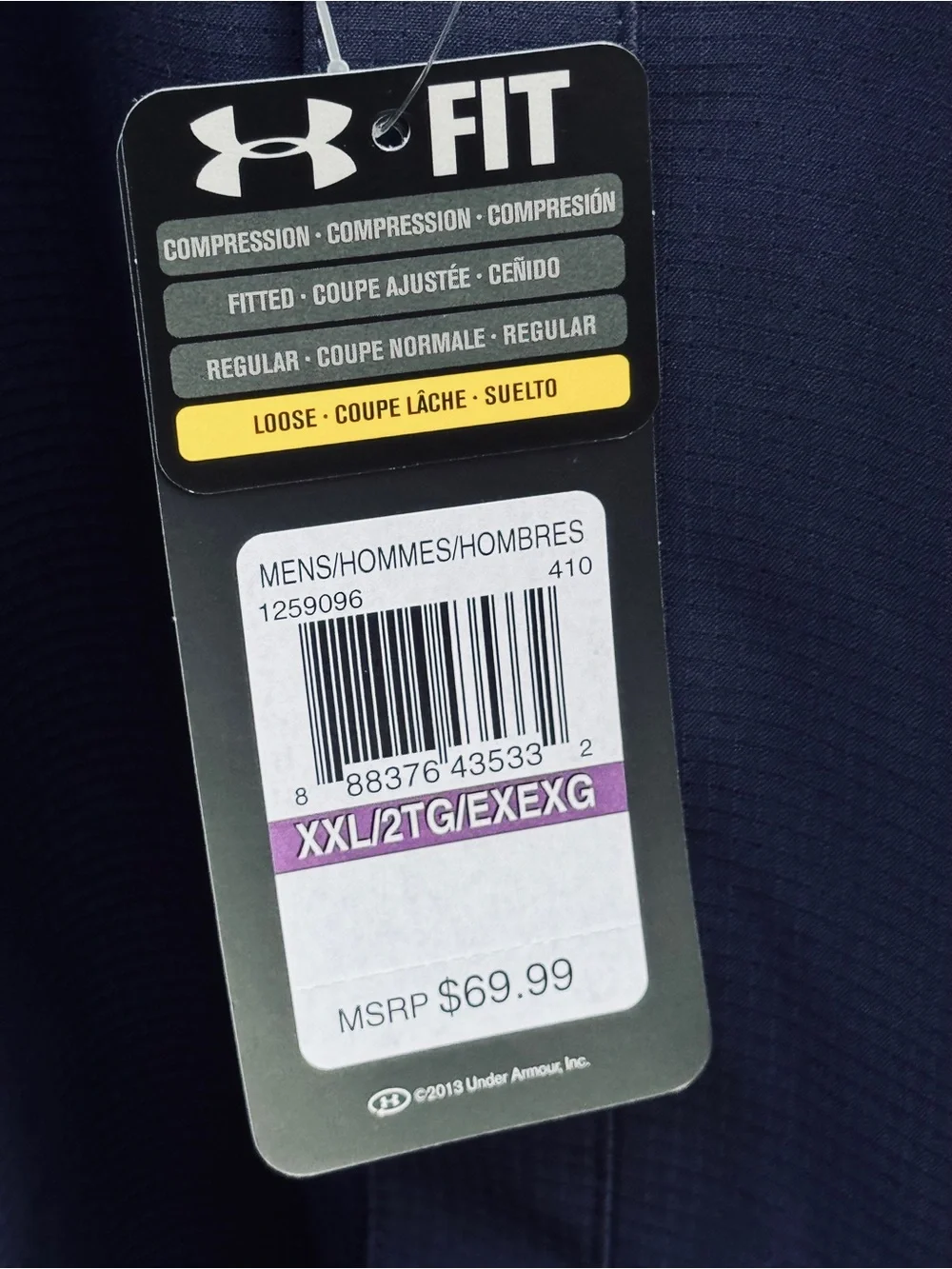 Under Armour Men’s Ultimate Long Sleeve Button Down Shirt Navy XXL 2XL NWT
